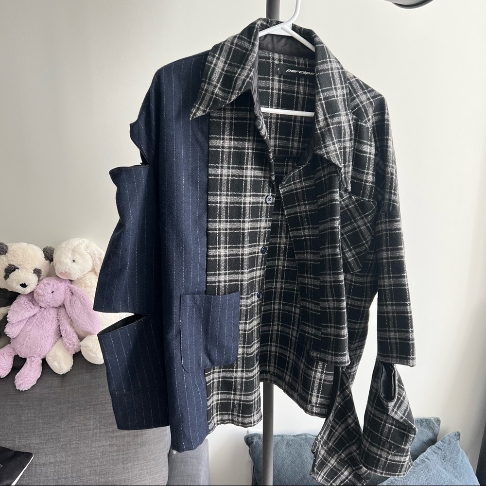 Deconstructed blazer, splicing